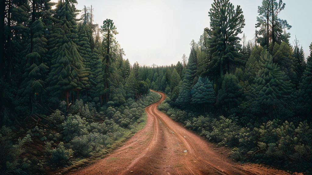 there is a dirt camino that is winding through the woods, camino between tall trees, camino in a forest camino, dirt camino, traveling long dirt camino, dirt camino background, camino into the forest with a lake, camino, camino a través de un denso bosque, Senda del Bosque, Dirección: Antonio Wiertz, bosques de pinos, country camino, Próximo de Forest, por Karl Buesgen pexels y curvas psicodélicas de dibujos animados