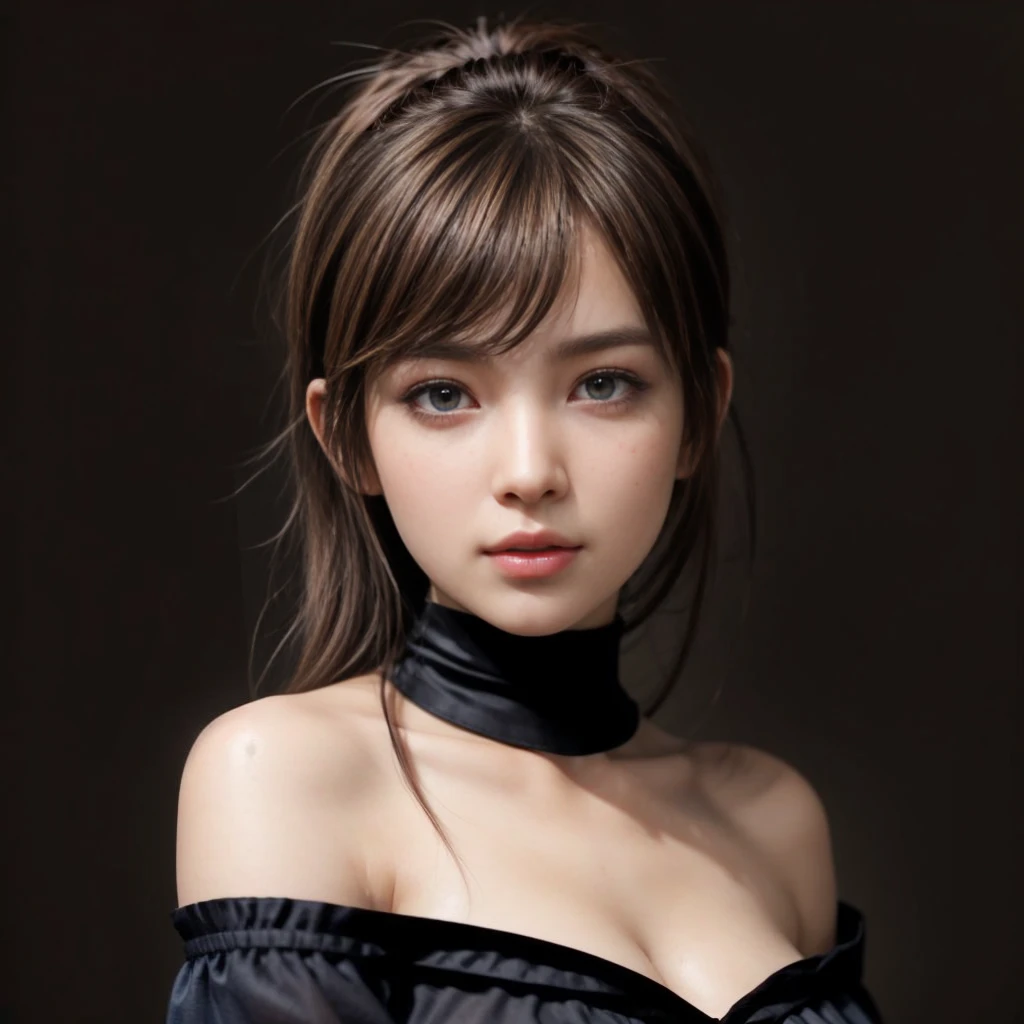 Kasumi, brown eyes, (best quality, ultra-detailed), (realistic:1.37), beautiful and detailed face, ultra-realistic texture, delicate face, delicate body, red lipstick, bright colors. high definition, 8K