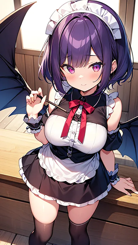 最high quality, high quality, Super detailed, 32k, Ultra-detailed details, {{The succubus maid has the face of my sister}}, (オンリー...