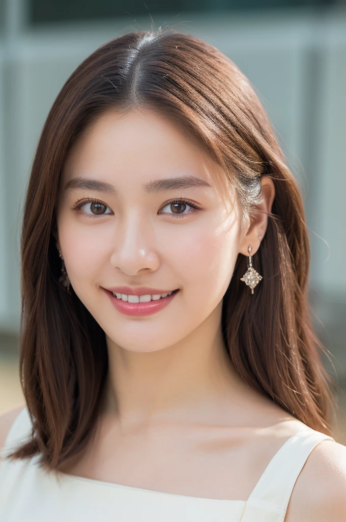 (highest quality, 4K, ​masterpiece :1.3), 
keen focus, shallow depth of field, bright colors, Bewitching, friendly 18 years old, 1 person, (Half Japanese and half Russian）, Beautiful actress face, 
Smooth body :1.3, exemplary body shape:1.5, Perfect style：1.4, subtle smile, relaxed narrow shoulders, beautiful collarbone, pretty earrings, award winning foto, trending on artstation, 16k resolution, intricate details, masterpiece
