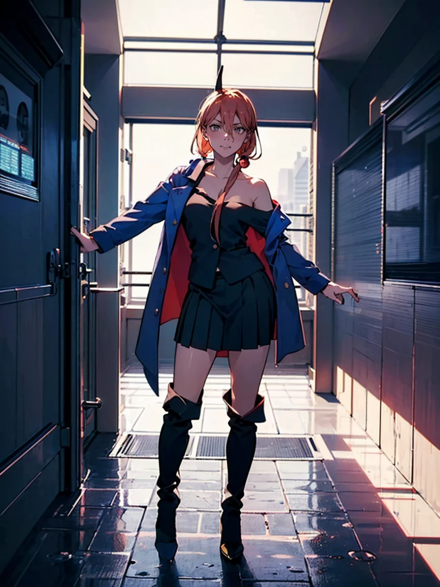 ((１woman:1.9)),((((Naked Tuxedo:1.2, clavicle, Police uniform，navy pleated skirt, Knee-high boots, Red Corner)))), masterpiece，Red Corner, ((Red Corner)), full body, (masterpiece, Highest quality, 8K, 1 person, A perfectly balanced body, Official Art、Highest quality、Unity 8K 壁紙、32k、masterpiece、Ultra-detailed、high resolution、Realistic、Photorealistic:1.2), (Yellow Eyes, Cruciform pupil, Pupil in the shape of a symbol), ((In a navy formal suit１woman:1.9)), Contrapposto, clavicle:1.2, Holding handcuffs, sunglasses
, Grin