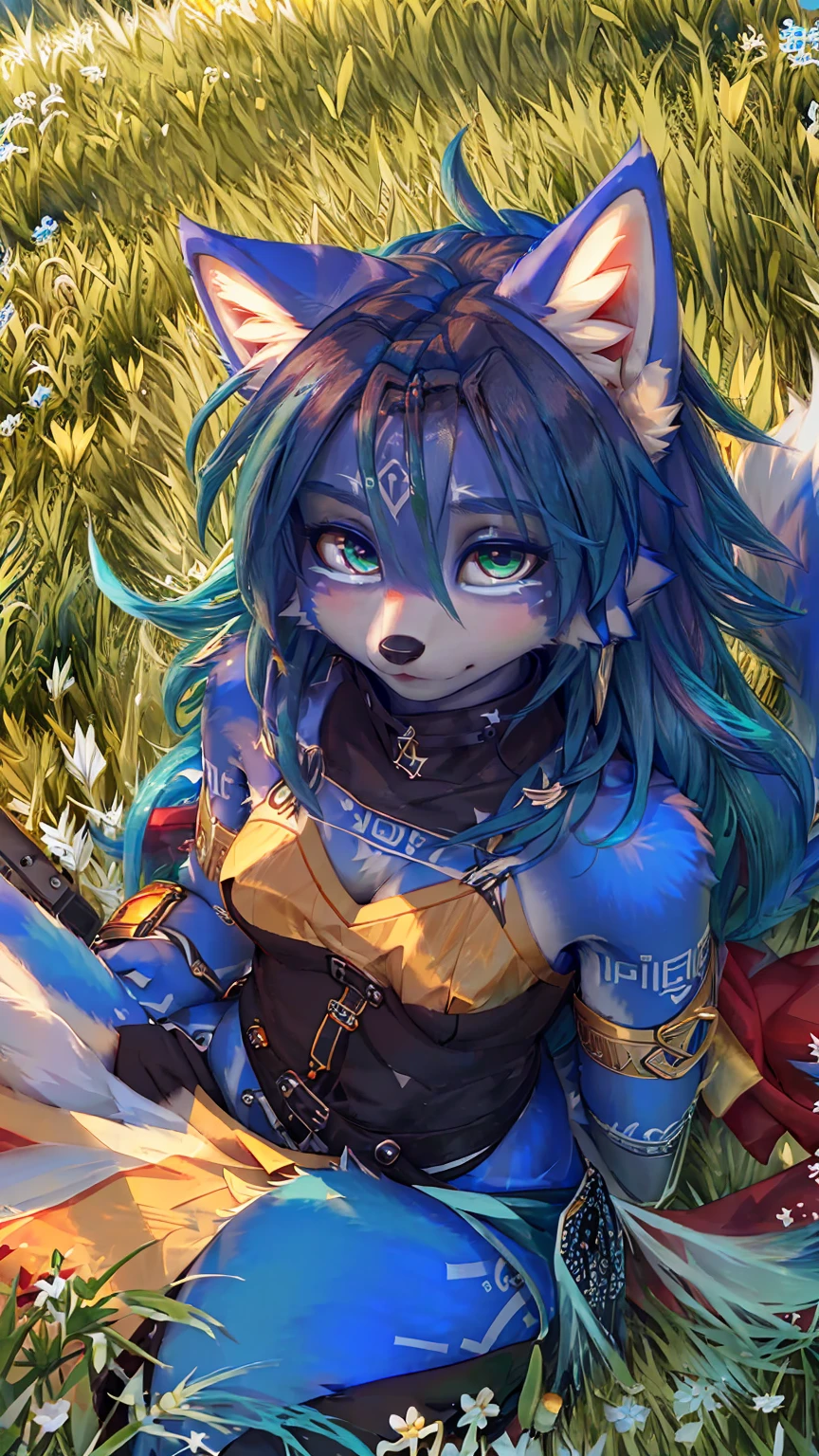 A beautiful and detailed (sweet portrait) wa ((Krystal)), Star Fox Krystal  - SeaArt AI