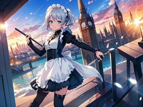 Dengeki Bunko, Woman Looking Back, Perfect Human Medicine, {{{{{Maid clothes}}}}},Small Tits,anime, Two legs, Cool,{{{{{50 year ...