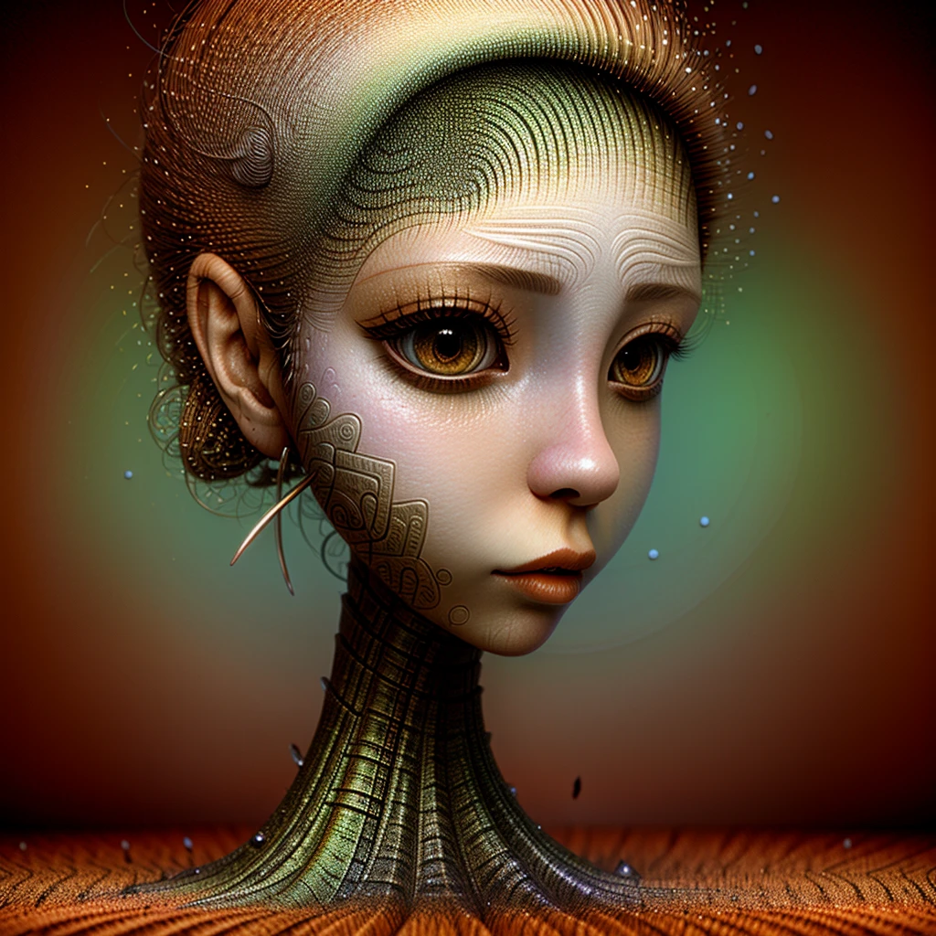 Naoto Hattori's painting depicting a woman, surrealism art, highly detailed, surrealistic fantasy background, style of Naoto Hattori, AIDA_NH_humans
