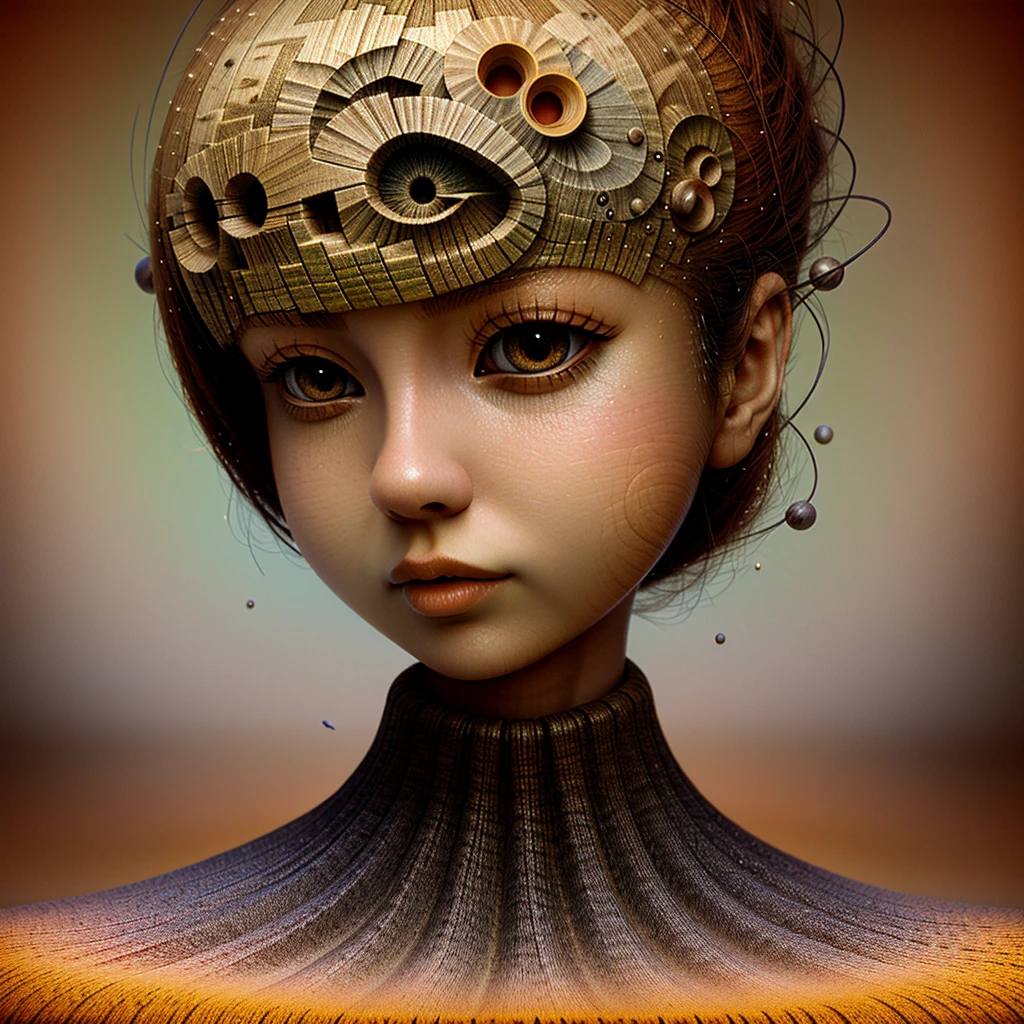 Naoto Hattoris Gemälde zeigt eine Frau, Surrealismus Kunst, sehr detailliert, surrealistischer Fantasy-Hintergrund, Stil von Naoto Hattori, AIDA_NH_Menschen
