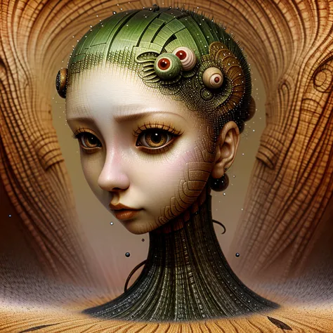 Naoto Hattori's painting depicting a woman, surrealism art, highly detailed, surrealistic fantasy background, style of Naoto Hat...