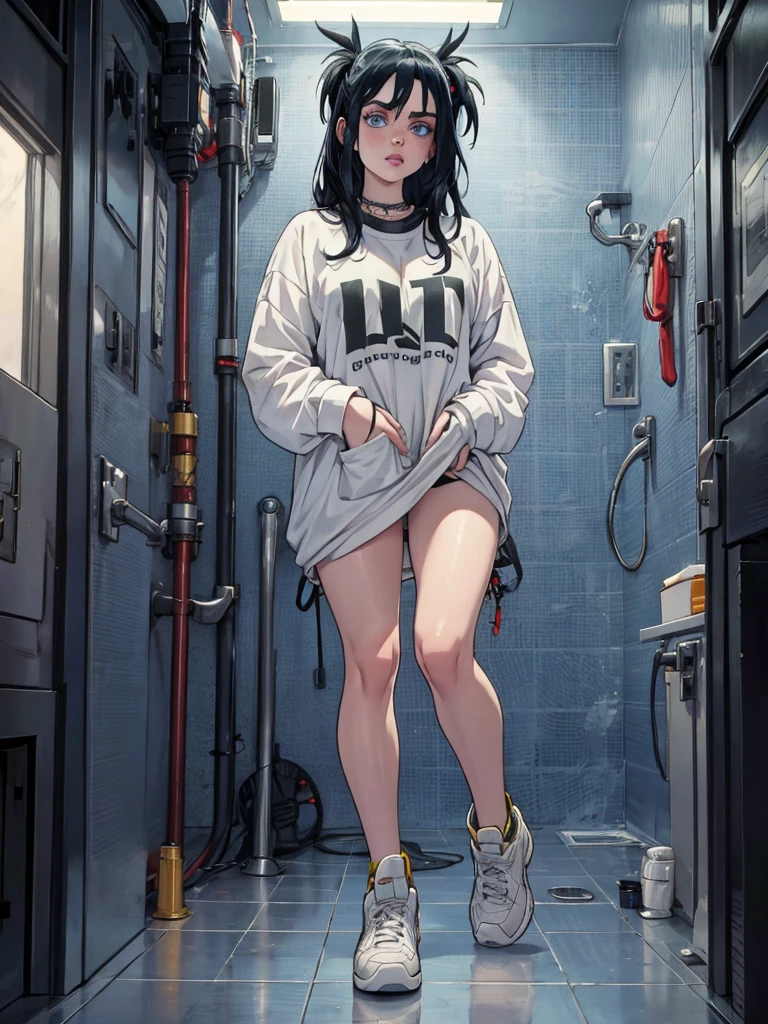 Billie eilish, naked, sedutore exprecion, full body, - SeaArt AI