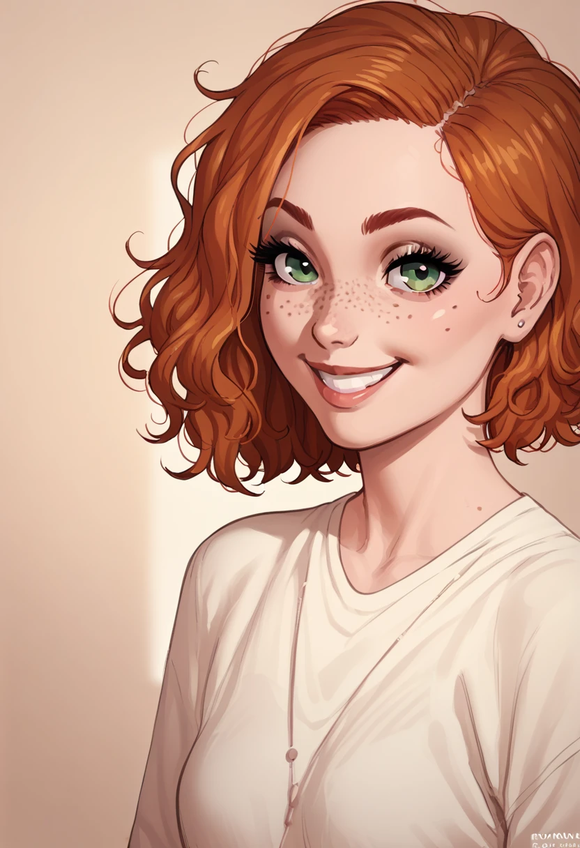 Redhead, smile, freckless