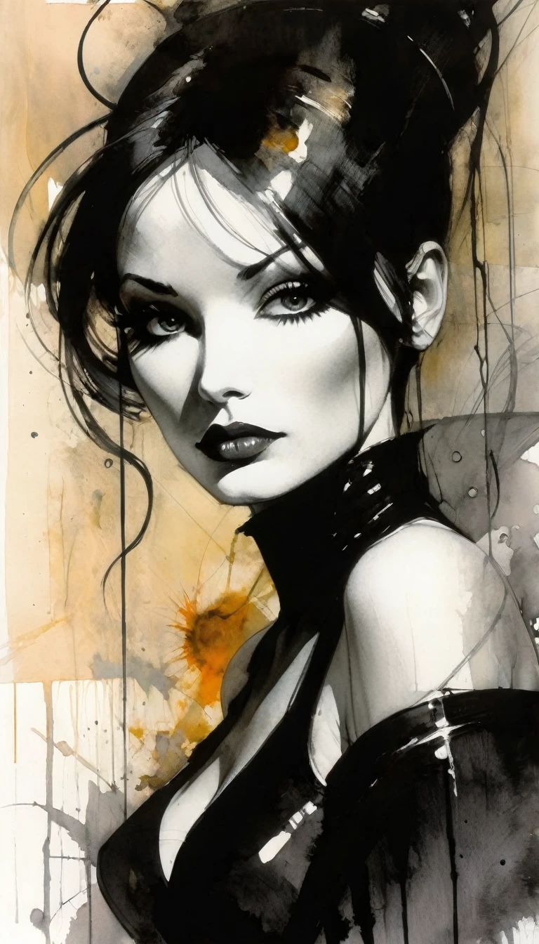 ภาพขาวดำ (ศิลปะที่ได้รับแรงบันดาลใจจาก Bill Sienkiewicz). ภาพวาดสีน้ำมัน)
