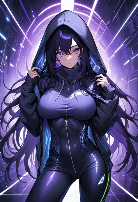 (masterpiece:1.37), best quality, (extremely detailed:1.37), woman, (very long hair:1.5), dark purple hair, purple eyes, (extrem...