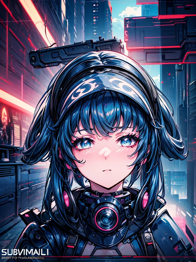 a beautiful detailed anime girl, sexy urban futuristic outfit, subzero mortal kombat mask covering mouth, submachine gun on back, masterpiece, 8k, ultra-detailed, photorealistic, intricate details, dramatic lighting, vibrant colors, cinematic composition, cyberpunk, science fiction, concept art style