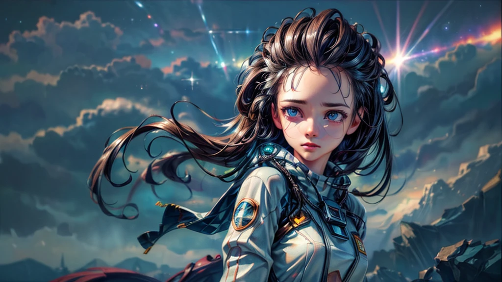 perfect eyes, Zoe, toddler girl, long hair, Heterochromia, astronaut, beautiful detailed eyes, beautiful detailed lips, extremely detailed eyes and face, long eyelashes, 1girl, astronaut, heterochromia, space, beautiful stars, beautiful galaxies, (best quality,4k,8k,highres,masterpiece:1.2),ultra-detailed,(realistic,photorealistic,photo-realistic:1.37),digital art, science fiction, surreal, cinematic lighting, vibrant colors, dramatic lighting, medium shot, full body, waist up, centered, detailed background, stars and galaxies in the distance, 