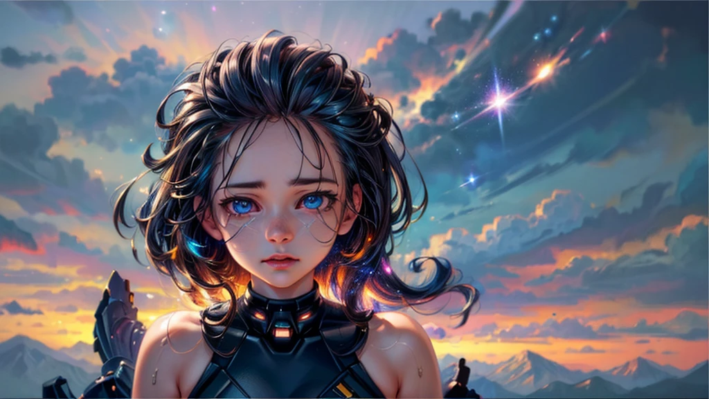 perfect eyes, Zoe, toddler girl, long hair, Heterochromia, astronaut, beautiful detailed eyes, beautiful detailed lips, extremely detailed eyes and face, long eyelashes, 1girl, astronaut, heterochromia, space, beautiful stars, beautiful galaxies, (best quality,4k,8k,highres,masterpiece:1.2),ultra-detailed,(realistic,photorealistic,photo-realistic:1.37),digital art, science fiction, surreal, cinematic lighting, vibrant colors, dramatic lighting, medium shot, full body, waist up, centered, detailed background, stars and galaxies in the distance, 