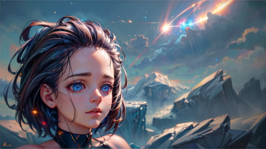 perfect eyes, Zoe, toddler girl, long hair, Heterochromia, astronaut, beautiful detailed eyes, beautiful detailed lips, extremely detailed eyes and face, long eyelashes, 1girl, astronaut, heterochromia, space, beautiful stars, beautiful galaxies, (best quality,4k,8k,highres,masterpiece:1.2),ultra-detailed,(realistic,photorealistic,photo-realistic:1.37),digital art, science fiction, surreal, cinematic lighting, vibrant colors, dramatic lighting, medium shot, full body, waist up, centered, detailed background, stars and galaxies in the distance, 