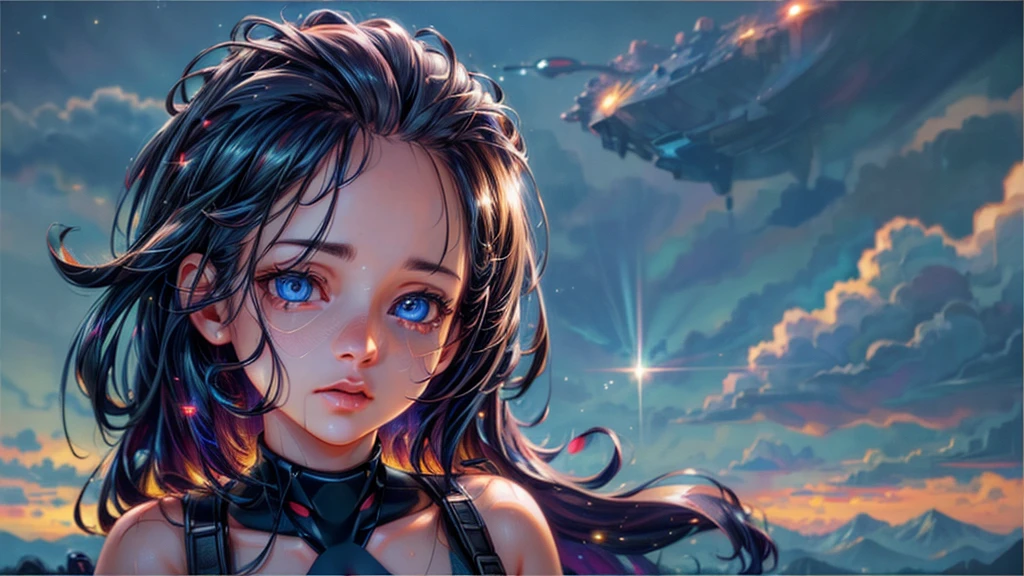 perfect eyes, Zoe, toddler girl, long hair, Heterochromia, astronaut, beautiful detailed eyes, beautiful detailed lips, extremely detailed eyes and face, long eyelashes, 1girl, astronaut, heterochromia, space, beautiful stars, beautiful galaxies, (best quality,4k,8k,highres,masterpiece:1.2),ultra-detailed,(realistic,photorealistic,photo-realistic:1.37),digital art, science fiction, surreal, cinematic lighting, vibrant colors, dramatic lighting, medium shot, full body, waist up, centered, detailed background, stars and galaxies in the distance, 