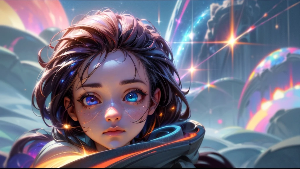 perfect eyes, Zoe, toddler girl, long hair, Heterochromia, astronaut, beautiful detailed eyes, beautiful detailed lips, extremely detailed eyes and face, long eyelashes, 1girl, astronaut, heterochromia, space, beautiful stars, beautiful galaxies, (best quality,4k,8k,highres,masterpiece:1.2),ultra-detailed,(realistic,photorealistic,photo-realistic:1.37),digital art, science fiction, surreal, cinematic lighting, vibrant colors, dramatic lighting, medium shot, full body, waist up, centered, detailed background, stars and galaxies in the distance, 