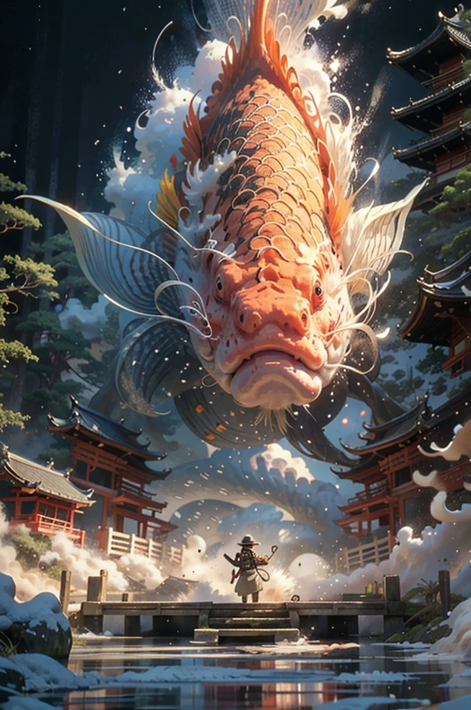 北京_神聖_b東方,戶外,天空,雲,動物,大樓,風景,魚,樓梯,建築學,東方_亞洲人_建築學,gold魚,超大的_動物,寶塔,要求,
電影燈光,強烈的對比,高細節水平,最好的品質,傑作,白色背景,