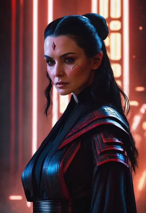A Sith woman in Star Wars : Empire Strike Back, beautiful, intricate details, 8K Ultra high resolution high definition HDR, long...