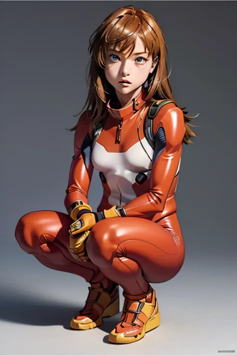 Highest quality　High resolution　Simple　A cute girl cosplaying as Asuka Langley in her red pilot suit　head to feet:1.5