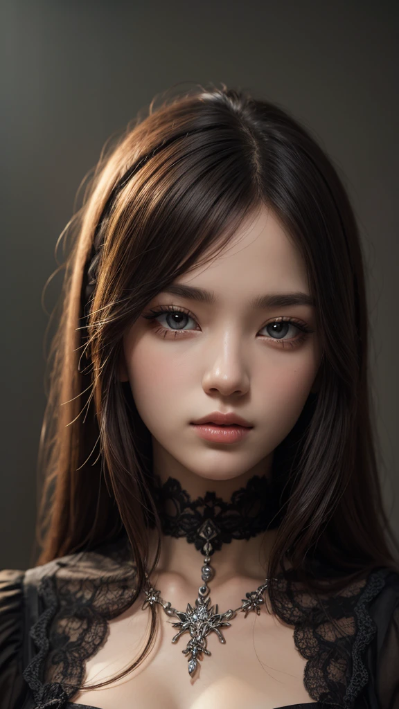  woman (gothic art)womanผมดำตาแดงสวย, Elegant and refined eyes,  Highly detailed face, Detailed eyes, beautiful long eyelashes, complicated details, Award-winning digital art, movie light, Amazing color, realistic, 8K, Masterpiece,gothic art