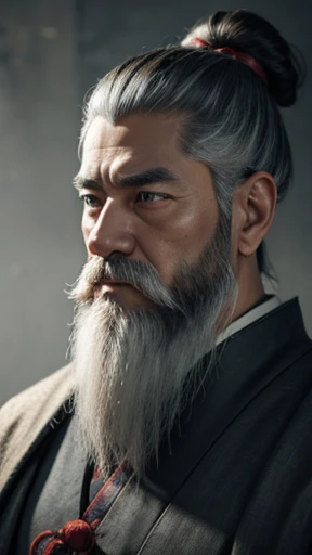 Men in ancient Chinese costumes、(ancient chinese hairstyle male)、、Highest quality、masterpiece、Ultra-high resolution、(Realistic:1.4)、Game Poster、Crisp and beautiful image quality、Long beard、Embroidered cloth wrapped around a topknot、whole body ,(Skin of color, ),(long and heavy white beard):1.2), (Very detailed, bloom:1.5), (Highest quality, Concept Art, 4K), (analog:1.2), (high sharpness), (Detailed pupil:1.1), (Painting:1.1), (digital Painting:1.1), Detailed face and eyes, masterpiece, Highest quality, (Very detailed photos:1.1), 8K, photoRealistic, (Gray Hair、Dynamic Short Hair), (PurerosFace_v1:0.2), [:(Detailed face:1.2):0.2], sharp, Realistic, Realistic Shadow, 