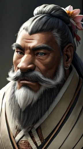 Men in ancient Chinese costumes、(ancient chinese hairstyle male)、、Highest quality、masterpiece、Ultra-high resolution、(Realistic:1.4)、Game Poster、Crisp and beautiful image quality、Long beard、Embroidered cloth wrapped around a topknot、whole body ,(Skin of color, ),(long and heavy white beard):1.2), (Very detailed, bloom:1.5), (Highest quality, Concept Art, 4K), (analog:1.2), (high sharpness), (Detailed pupil:1.1), (Painting:1.1), (digital Painting:1.1), Detailed face and eyes, masterpiece, Highest quality, (Very detailed photos:1.1), 8K, photoRealistic, (Gray Hair、Dynamic Short Hair), (PurerosFace_v1:0.2), [:(Detailed face:1.2):0.2], sharp, Realistic, Realistic Shadow, 