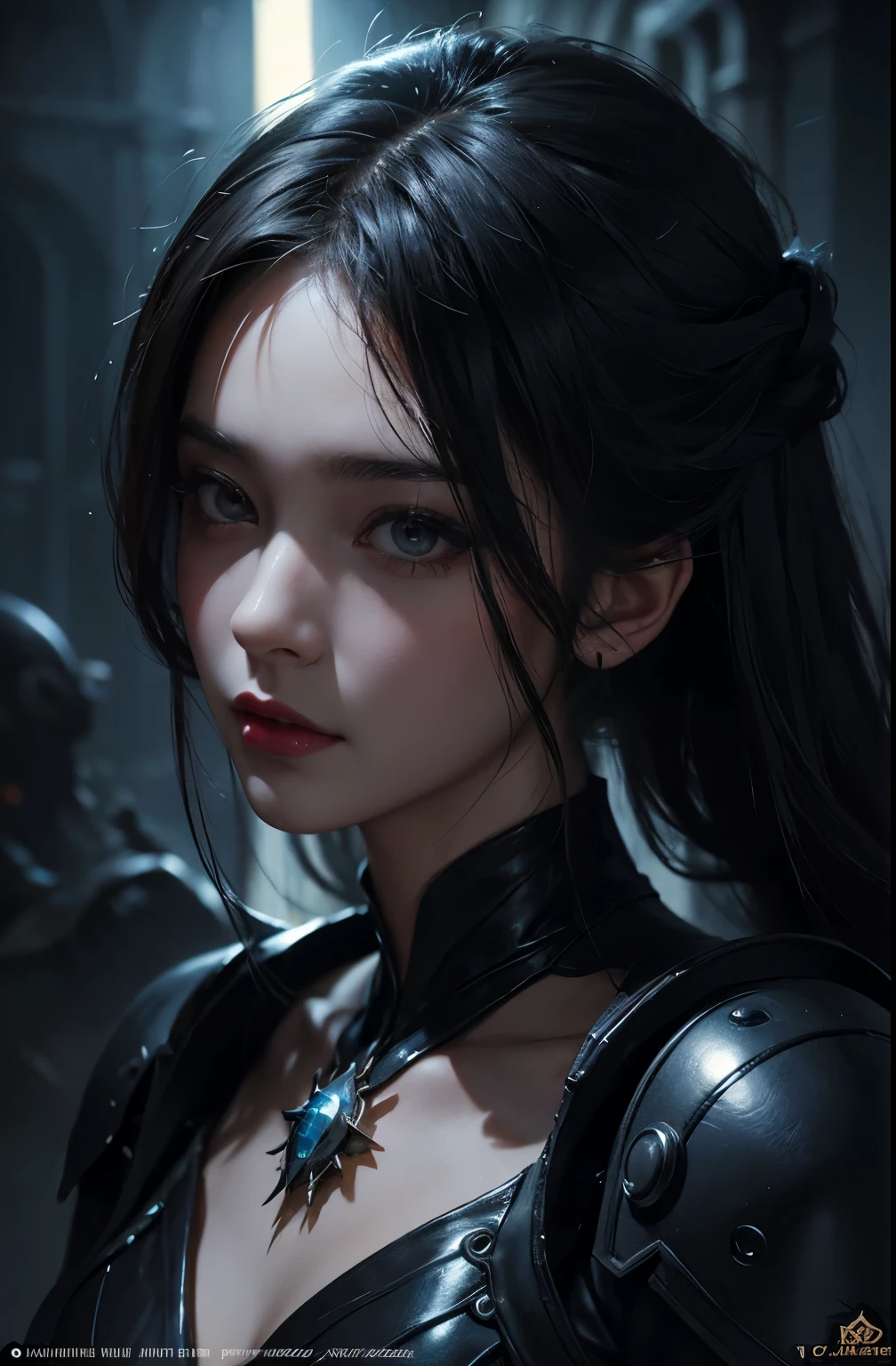 （Dark Night：1.4），Surrealist female portrait，Fantasy art，Like the picture，Dynamic Lighting，Art Station，Poster，Volumetric Lighting，Highly detailed face，4K&#39;&#39;，Awards，，One girl，In the Dark，Deep Shadow，Low Tone，Cowboy Lens，（Official Costume：1.4），長いWhite Hair，White Hair