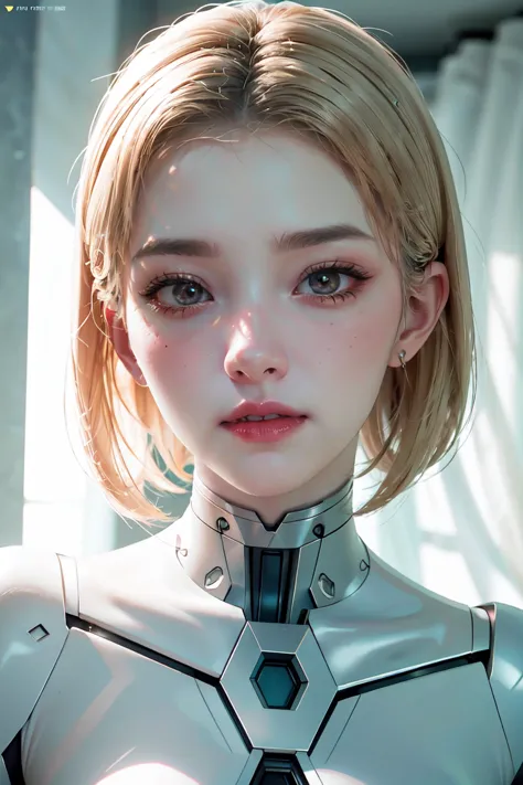《The role of artificial intelligence》。（（（Virtual character design：Psychological counselor。miss，20 years old，white short hair，Exq...