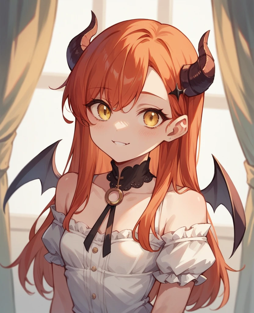 NSFW,masterpiece, Highest quality,Very delicate,cute,Moe, One girl, alone,girl(Yellow Eyes, Redhead, Small breasts, Devil&#39;s , low length,Devil&#39;s Tail, Devil&#39;s Wings, Little devil horns, Pointed Ears, Small breasts, Flat Chest, Twin tails, Bat Hair Ornament, Cape, White shirt, White legwear),Full Art,Cowboy Shot, anime,Teddy bear, beret, gloves, bangs, Owns a stuffed toy,Micro Bikini