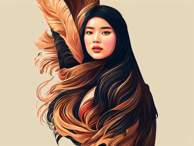 tem uma mulher de cabelo preto e uma flor no cabelo, Arte Vectorial de Mads Berg, vencedor do concurso behance, arte digital, em estilo de ilustração digital, Estilo de ilustração dos anos 1950, bela arte retrô, ilustração digital elegante, linda obra de arte ilustração linda, elegant retro illustration arte digital, ilustração digital -, ilustração digital deslumbrante