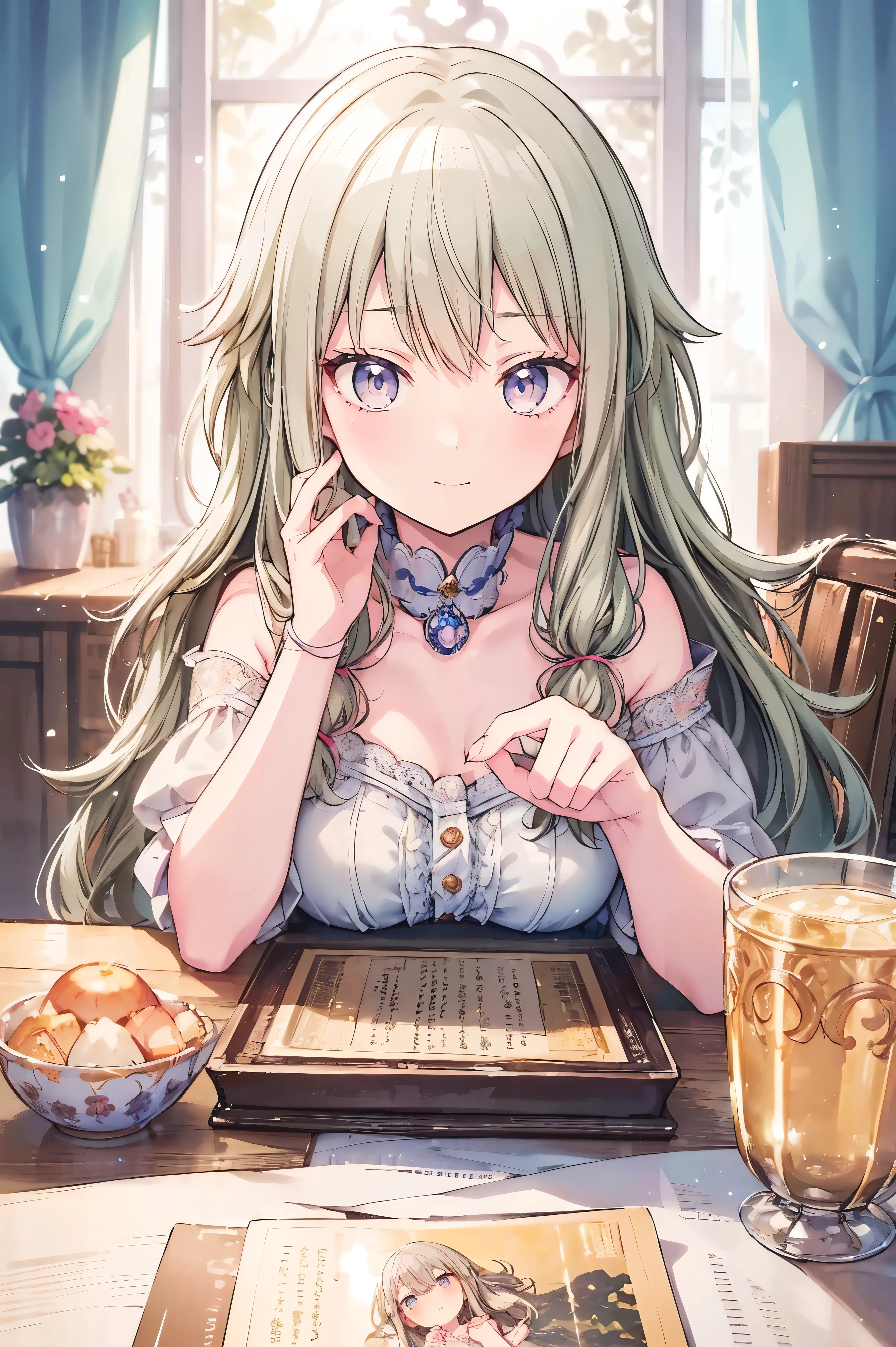 (Tabletop:1.2)、masterpiece、Best image quality、Face the camera、Fluffy hair、Delicate eyes、A lovely big smile, 最high quality、Mature Girl、1 person、masterpiece, Most detailed, high quality、Shiny Hair、Very fine and beautiful bright eyes、nose blush、Very detailed, clear and beautiful face, Awards, (Anatomically correct)、Reach out