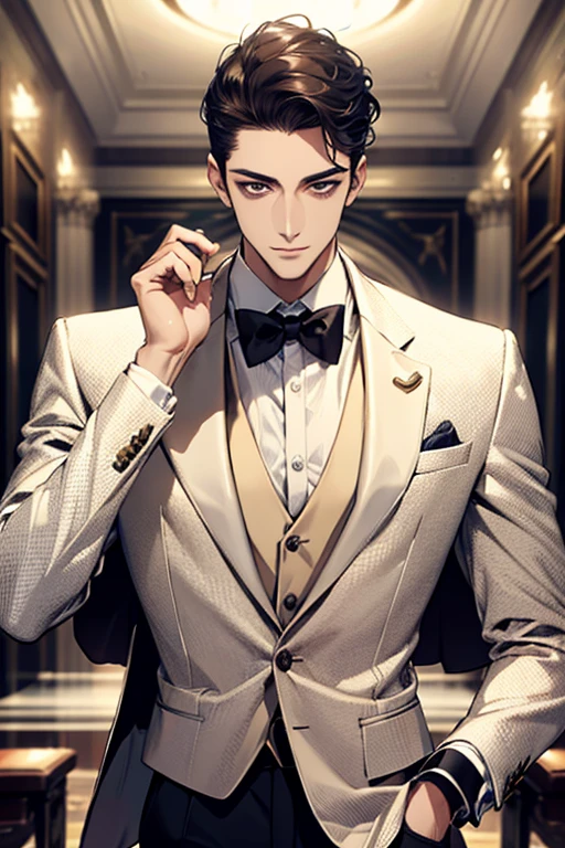 (high resolution:1.2),homem bonito em terno elegante,cara estiloso em traje profissional,confident man in formal office clothes,chic and sophisticated man in business suit,charming gentleman with impeccable style,modelo masculino elegante em terno sob medida,attractive male executive with an imposing presence,elegantly dressed man with irresistible charm,homem primorosamente vestido em um terno de grife,homem elegante e elegante em traje formal, sophisticated businessman exuding confidence,successful businessman in stylish office clothes,Well-groomed man radiating elegance and power,homem elegante com uma aura cativante de autoridade,modern gentleman attracting attention in a suit,homem profissional exalando carisma e charme,cara lindo em um terno sob medida,exuding confidence and style,homem confiante e polido em um conjunto formal,smooth, affable man with an air of sophistication,distinguished man showing impeccable taste and class,homem incrivelmente bonito com um sorriso matador,(retrato:1.2),(realista:1.37),(Bokeh,cores vivas,studio lighting),(sharp focus),(average:1.1)