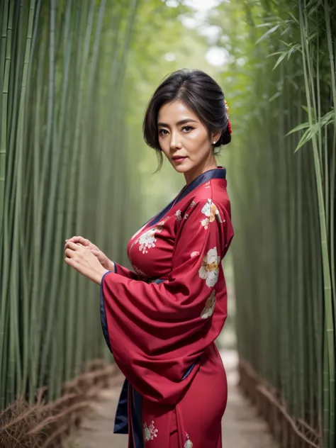 Highest quality, masterpiece, Ultra-high resolution, (Realistic:1.4), RAW Photos, One woman, Incredibly beautiful kimono, Twelve...