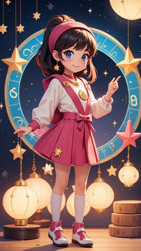 Young astrologer girl、Telling customers&#39; fortunes at the school festival、Crystal Jade、astrology chart、Silver Hair、blue eyes、Detailed face and eyes、Beautiful detailed lips、Highly detailed eyes and face、Long eyelashes、Intricate ornaments、Detailed Jewelry、Mysterious Aura、magical energy、Shining Crystal、Dimly lit room、Warm lighting、(Highest quality、8K、High resolution、masterpiece:1.2)、Super detailed、(Realistic、Photorealistic、Photorealistic:1.37)、Concept Art、Digital Painting、Calm colors、Soft lighting