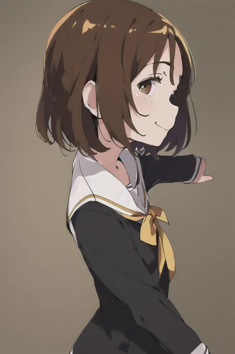 masterpiece, highest quality, 1 girl, alone, dynamic pose, school uniform, pfp, profile picture shot, face close up, hirasawa yu...