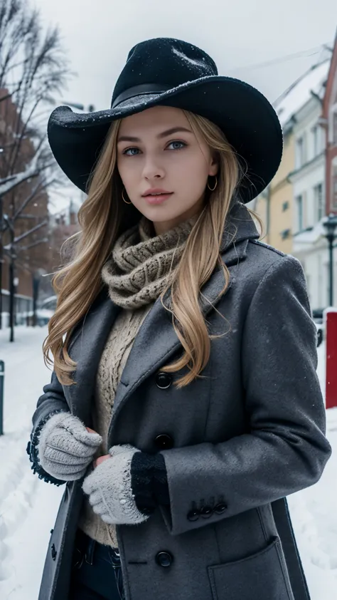 cowboy shot , standing pose, before moscow church, on ground,  full body, looking at viewer,  russian girl, 18 age old, (blond h...