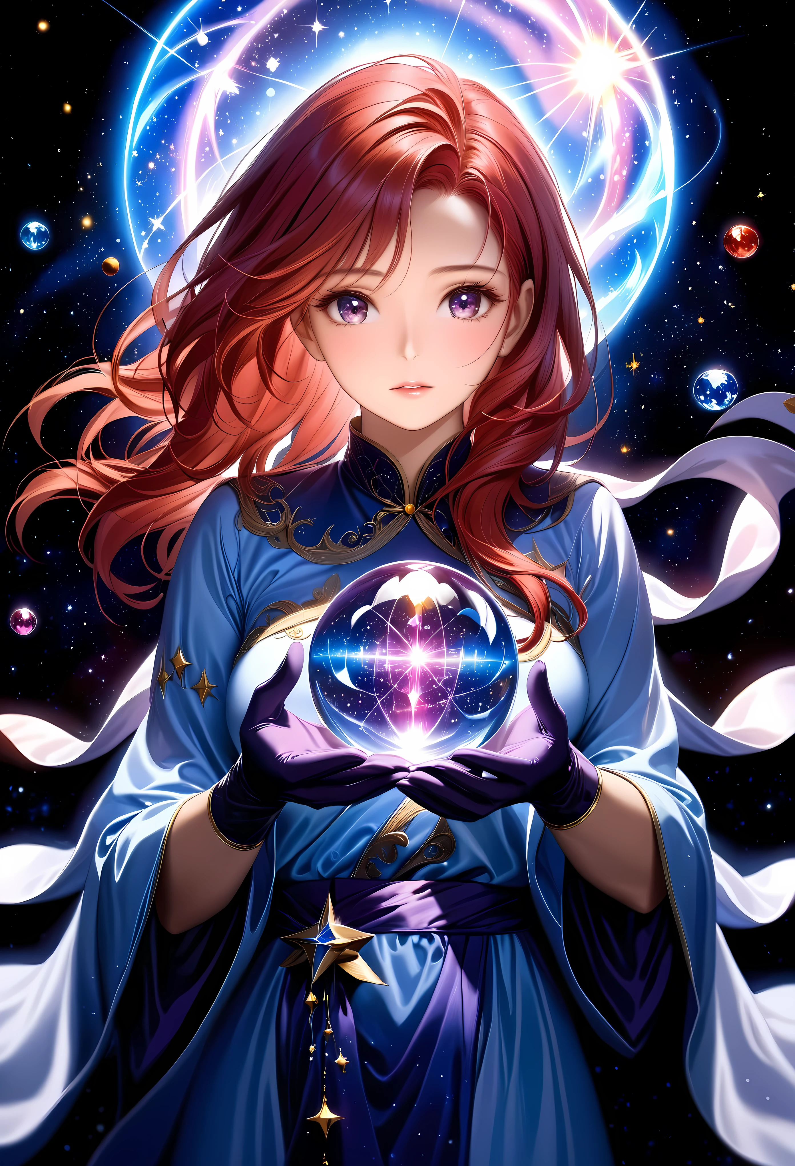 eine schöne Astrologin kartiert die Sterne im majestätischen Sternenhimmel, Detailed face and expression, lange fließende Gewänder, mystische Aura, glowing crystal bAlle, fantastischer himmlischer Hintergrund, dramatische Beleuchtung, cinematic Komposition, digital art, Konzeptkunst, hyper Detailed, 16k, fotorealistisch, preisgekrönt, leuchtende Farben, dramatische Beleuchtung | | Rendered in Ultra-high definition with UHD and retina quality, this masterpiece ensures anatomische Korrektheit and textured skin with super Detail. Mit Fokus auf hohe Qualität und Genauigkeit, Diese preisgekrönte Darstellung fängt jede Nuance in atemberaubender 16k-Auflösung ein, lässt den Betrachter in die lebensechte Darstellung eintauchen. | ((hübsche wellige rote Haare):1.1), ((ausgefallene Handschuhe):1.1) | (((anatomische Korrektheit))), (((perfekt_Finger))), (((perfekt_legs))), (((perfekt_Hände))), ((perfekt_Komposition, perfekt_Design, perfekt_Layout, perfekt_Detail, Ultra_Detailed)), ((erweitern_Alle, Fix_alles)), Mehr Details, erweitern.
