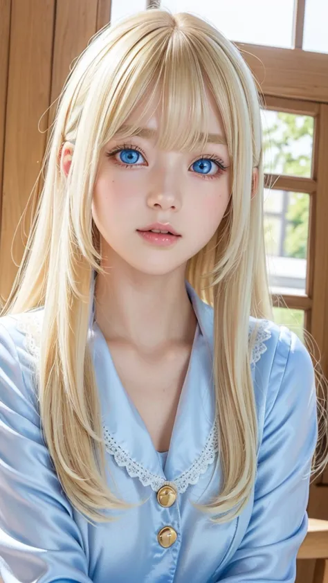 Boasts outstanding beauty、large full breasts、cute and very cute girl.、Perfect beauty、Blonde hair waving in front of the face、shi...