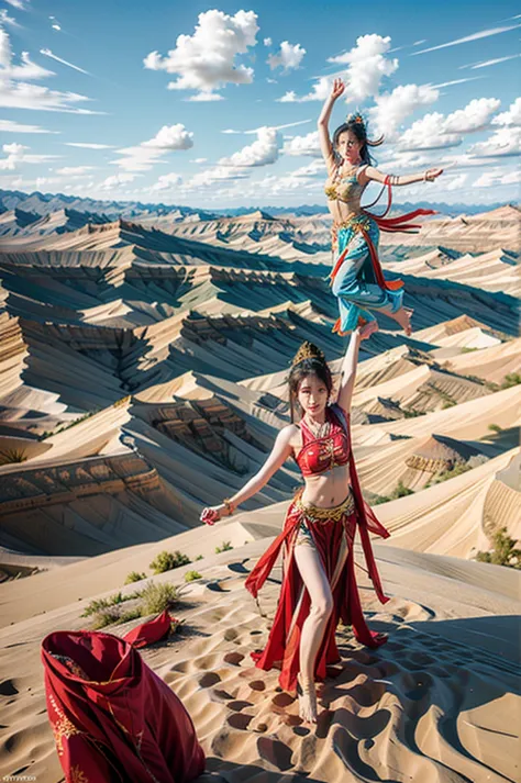 Dunhuang flying goddess，barefoot