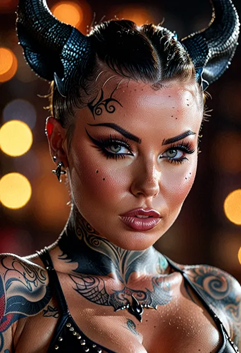 4k highly detailed realistic digital extremely high quality RAW photograph, (a portrait photo of Christy Mack as a fantasy succu...