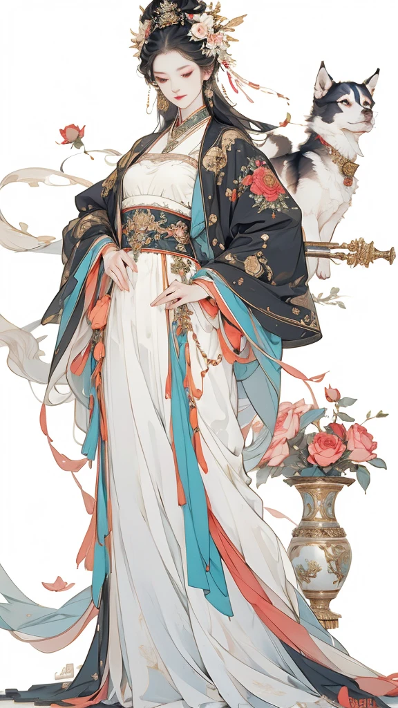 Perfect alignment, Cute little siberian husky, Wearing a jacket SeaArt AI