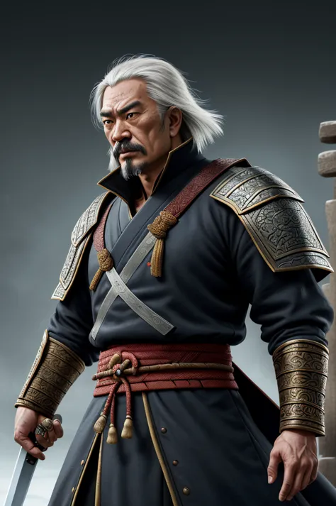 highest quality，high resolution，((kublai khan)) ，（mongol empire），fist of the north star，one person，（yuan），（black_coat），male，one ...