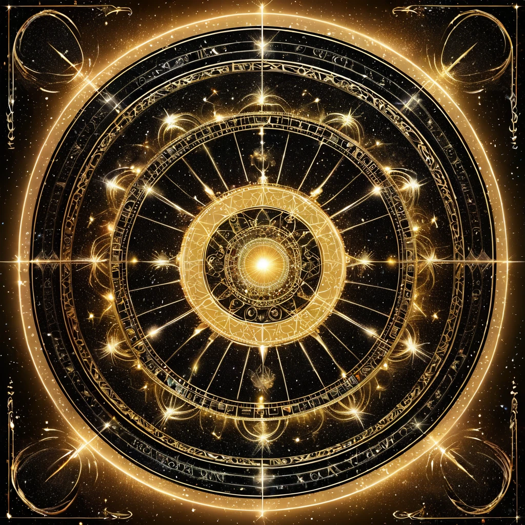 Sacred geometry, horoscope circle shining, Signs of the zodiac, Astrologer, tarot card,