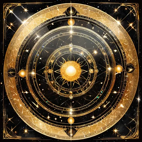 Sacred geometry, horoscope circle shining, Signs of the zodiac, Astrologer, tarot card,