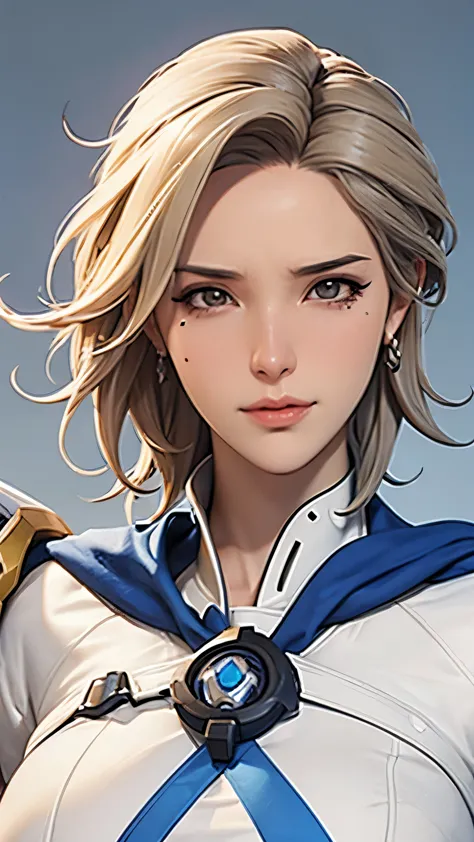 Mercy from Overwatch, character Portraiture, Portraiture, close, Concept Art, Intricate details, Very detailed, Mobius style