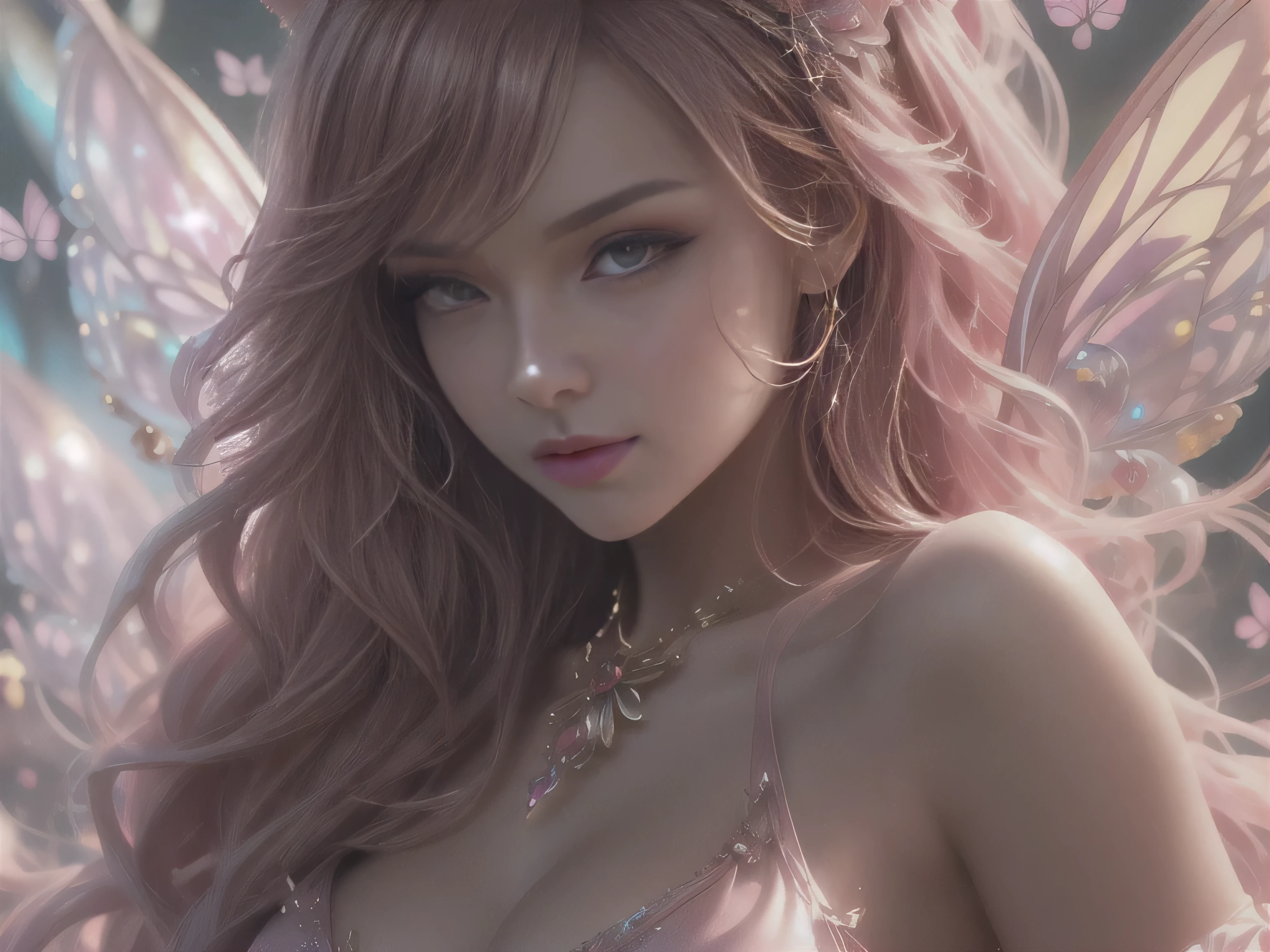 (Best Quality, 8K, Masterpiece, HDR, Soft Lighting, Picture Perfect, Realistic, Vivid), Cat Girl (1.0), Cat Girl with Red Hair and brown eyes and Sexy Revealing Clothes, Pink Bodysuit with Glitter Texture, Beautiful Anime Fantasy, Very beautiful and cute cat girl, large pink butterflies fly around, background blur, anime fantasy, work in Gouves style, realistic: 1.37, top view, red cat girl lies in blue flowers, large pink butterflies fly around, horizontal view, (Ultra High Quality Fantasy Art), Masterpiece, Female Model, Ultra High Quality Female Character Designs, Detailed 8k Anime Art, Realistic Anime Art, Highest Quality Wallpapers, Intricate Ultra High Quality Accurate Female Character Faces, High Quality Designs and Accurate Physics (Fantasy - Ultra High Quality) quality) quality)) art), dark fantasy style), masterpieces, super high-quality characters, anime resolution - 8K, realistic anime art, wallpaper with the highest quality illustrations, ultra-high detail of faces, high-quality design and accurate physics), color, depth of field, shadows, ray tracing, high quality workmanship. -high quality and 8K resolution, (Accurate simulation of the interaction of light and materials)], [High-quality hair detail [More about beautiful and shiny red hair]], (Beautifully detailed hands [perfect fingers [Perfect nails]]], (perfect anatomy (perfect proportions)))) [[Full-length]], [Perfect combination of colors (Accurate imitation of the interaction of light and material)], [art that conveys the meaning of the story](modified)