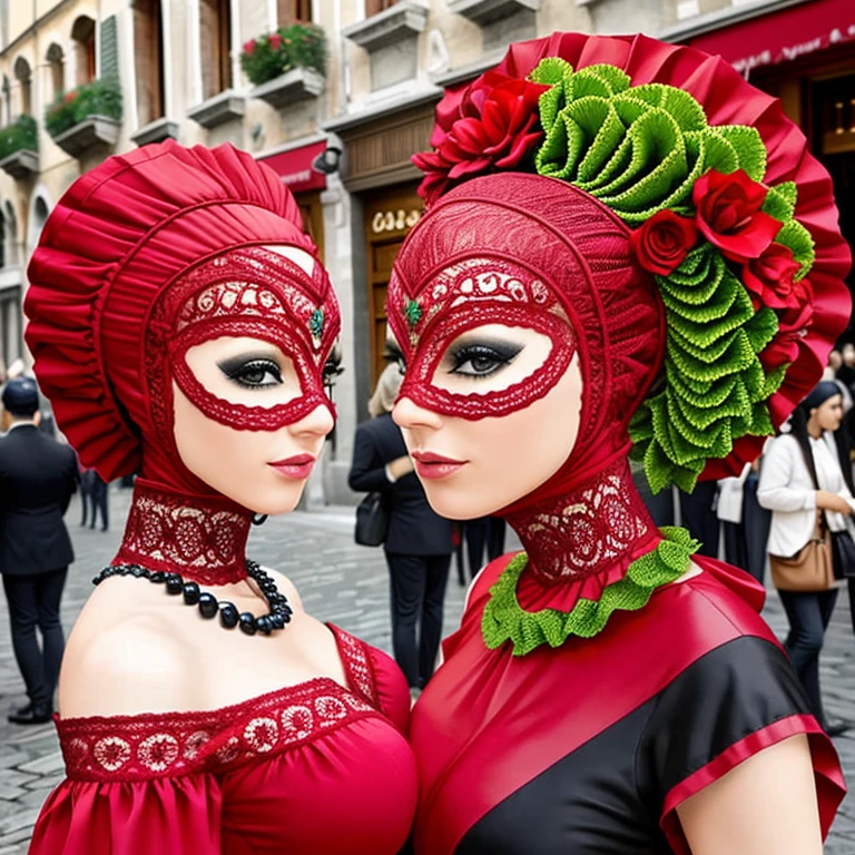 Only masks like those in the Venetian Carnival,romanesco,No people,No background