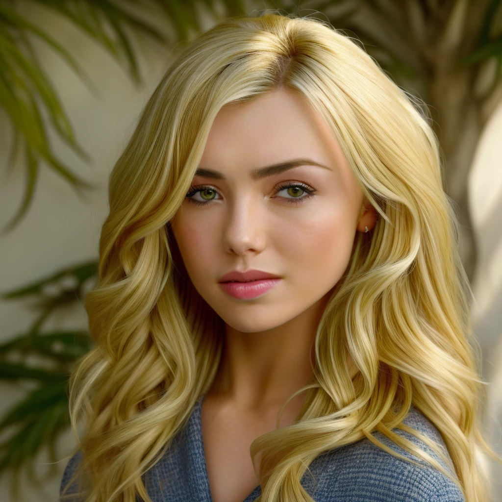 Peyton List  (Meisterwerk, beste Qualität), ,Meisterwerk, Betrachter betrachten, (detailliertes schönes Gesicht),  Extrem detailliert, Hoch, 1 Mädchen, Blondes Haar, lange Haare, beste Qualität 