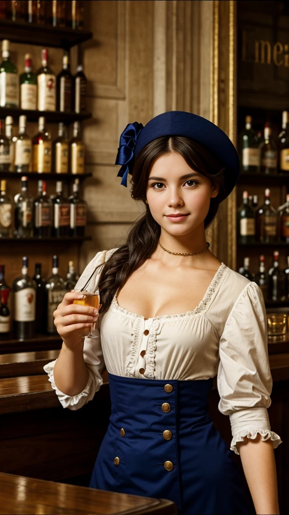 During the French Revolution、A downtown woman working at a bar、Around 20 years old、Typical commoner&#39;s costume of that time