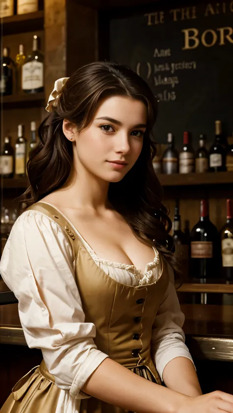 During the French Revolution、A downtown woman working at a bar、Around 20 years old、Typical commoner&#39;s costume of that time